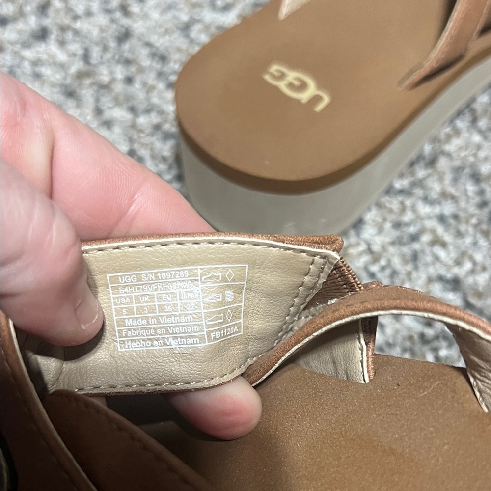 UGG Tan Leather Sandals - Picture 4 of 4
